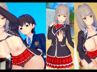 Experience the Ultimate Eroge Koikatsu with Big Tits Anime 3DCG Movie! Hentai Game with Azusa and Orlika's Big Tits Rubbing
