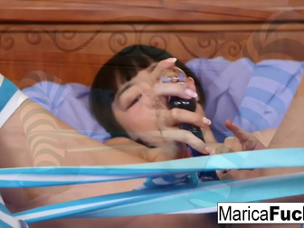 Japanese Goddess Yuki Mori Climaxes with a Glass Sex Toy