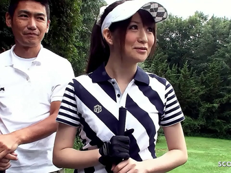 Witness the Ultimate Blowbang Experience - Japanese Golf Lesson with a Sexy Teen and Lustful Students!
