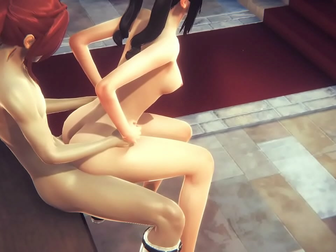 Japanese Hentai Porn with Double Fucking and Cream Pie in a Church - Yumiko's Naughty Adventures with Her Friends!